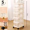 Multi-Layer Transparent Trolley Storage Shelf Trolley Organizer Drawer-Type Rolling Storage Mobile Cosmetics Snack Storage Rack