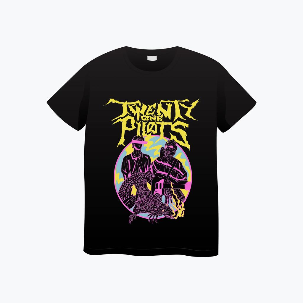 NOVÁ Pánská trička Twenty One Pilots Hiphop Street trička Americký potisk Kulatý výstřih Motocykl Volné Ležérní Unisex Top Tričko