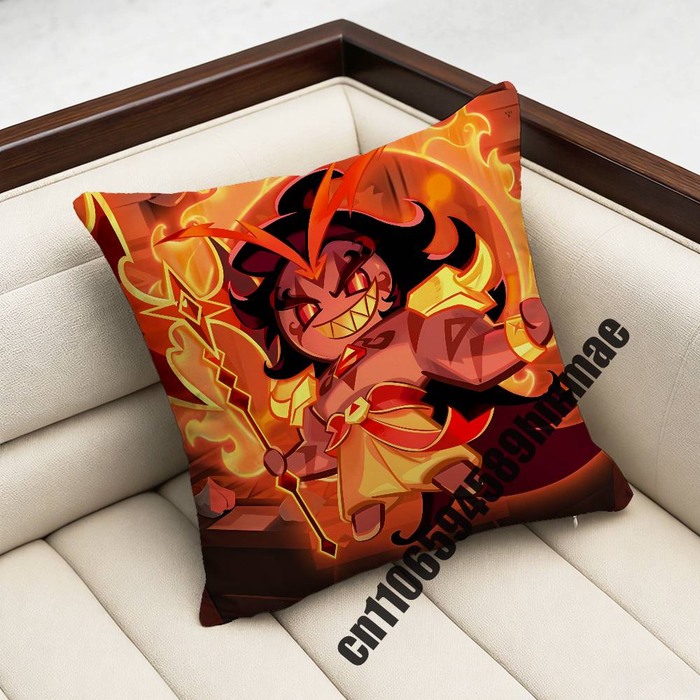 For Burning Spice CCookie Run Throw Pillow Case Sham xcm xcm Square Car Pillowcase Pad Cushion Cover