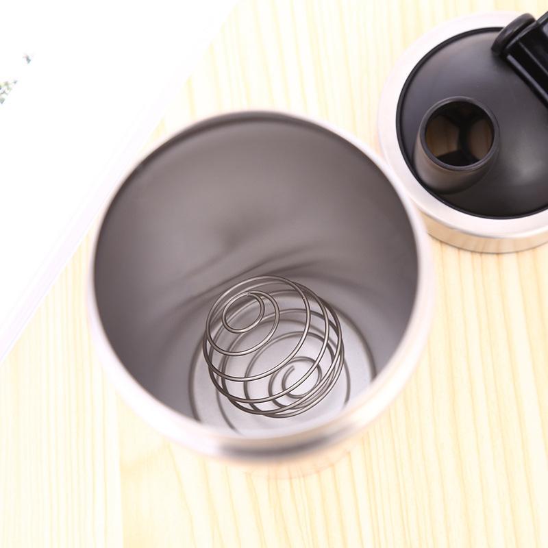 Stainless Steel Leak Proof Protein Shaker Cup, Portable Outdoor Sports Water Bottle for Fitness Gym Workout