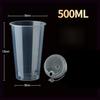 Thickened Plastic Transparent Cup Disposable Milk Tea Cupd Iced Coffee Latte Cold Drink Packaged Cup with Lid Hot and Cold Dual Use Drinking Utensils