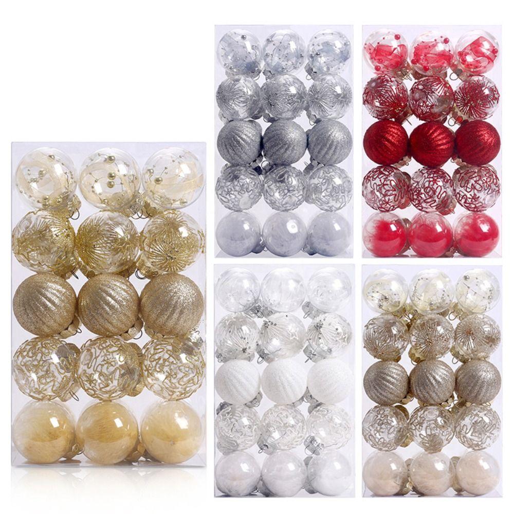 30pcs 6cm Christmas Ball Set Plastic Hanging Ornament Crafts Christmas Tree Pendant New Year