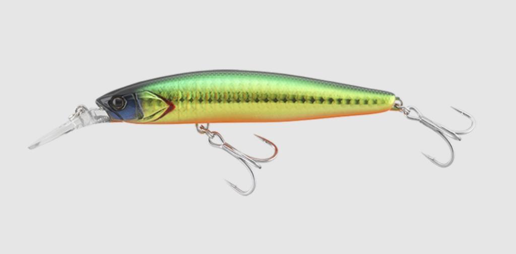 Sale Jackall Big Backer Wangan Minnow 98S-LB Sinking Lure Green Gold (2562)