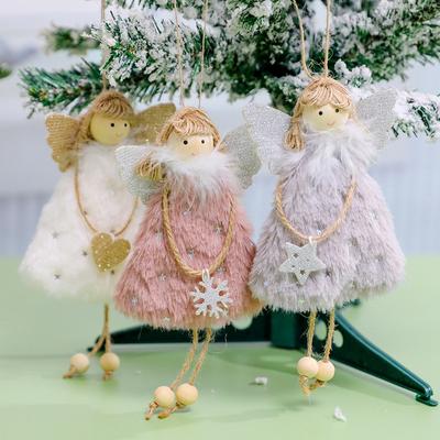 Christmas Doll Hanging Ornament Christmas Tree Angel Doll Hanging Toys Xmas Plush Doll Pendants Ornament Birthday Kids Gifts