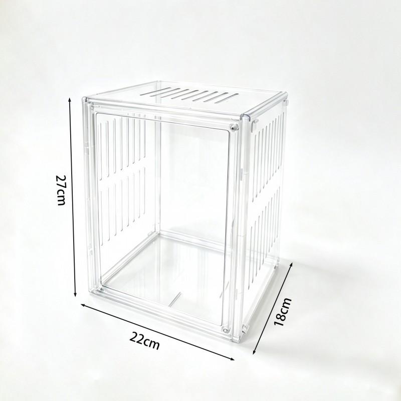 Acrylic Transparent Hermit Crab Terrarium With Escape-Proof Design Coconut Fiber Substrate Setup Reptiles Geckos