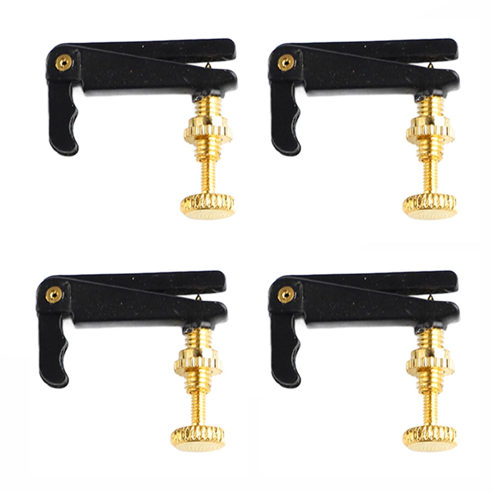 

4 шт. 12 скрипичных машинок тонкой настройки Металлический регулятор струн скрипки Деталь Аксессуар для музыкального инструмента Золотой золотой/чёрный