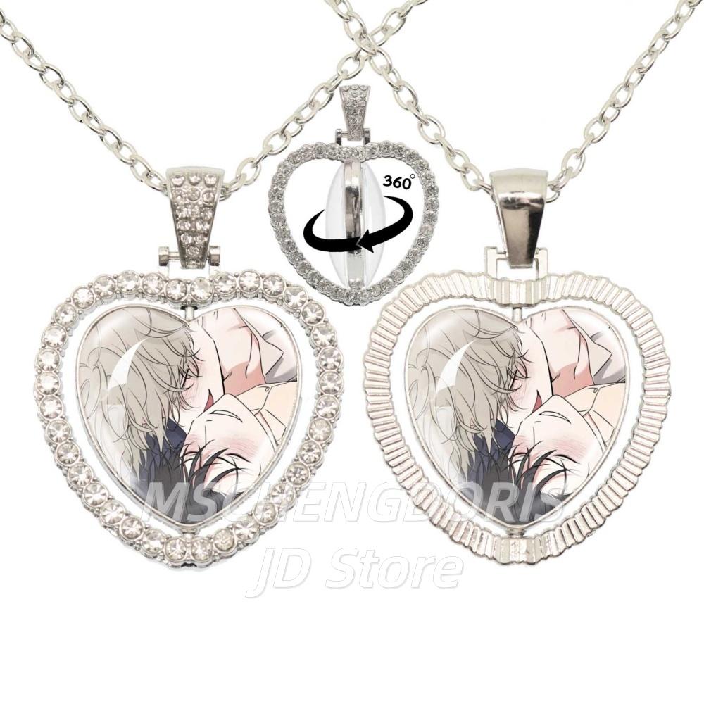Low Tide In Twilight Necklace Taeju YEO Euihyun KIM Glass Heart Pendant Double Sided Necklace 360 Degree Rotation Jewelry Gift