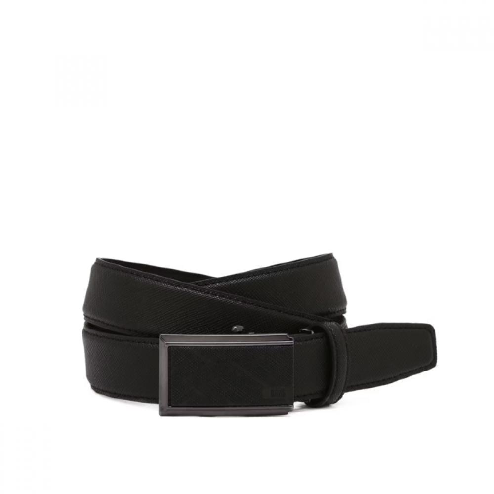 Daks Black Embossed Logo Leather Belt Dbbe6f135bk Single option