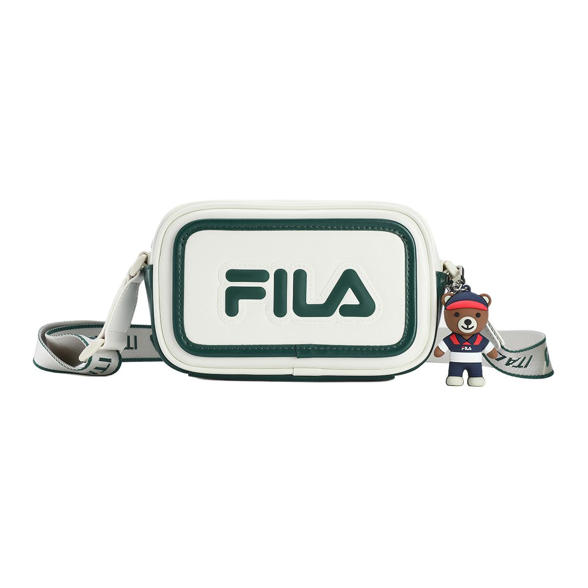 

New FILA ORIGINALE Elastane Shoulder Bag, Crossbody Bag Women s White & Green F13W529161FGN 19.1*6.6*11.4CM