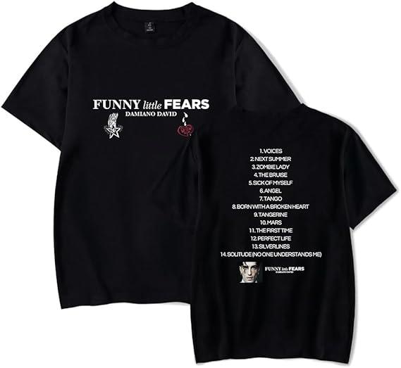 Damiano David Tshirt Funny Little Fears Album Merch TShirt Unisex Casual Short Sleeve Tops S