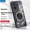 Heat Dissipation Phone Case for Realme Neo7, Full Lens Protection, Shockproof, Anti-Collision Corners, Transparent, Metal Magnetic Cooling Fans, Black