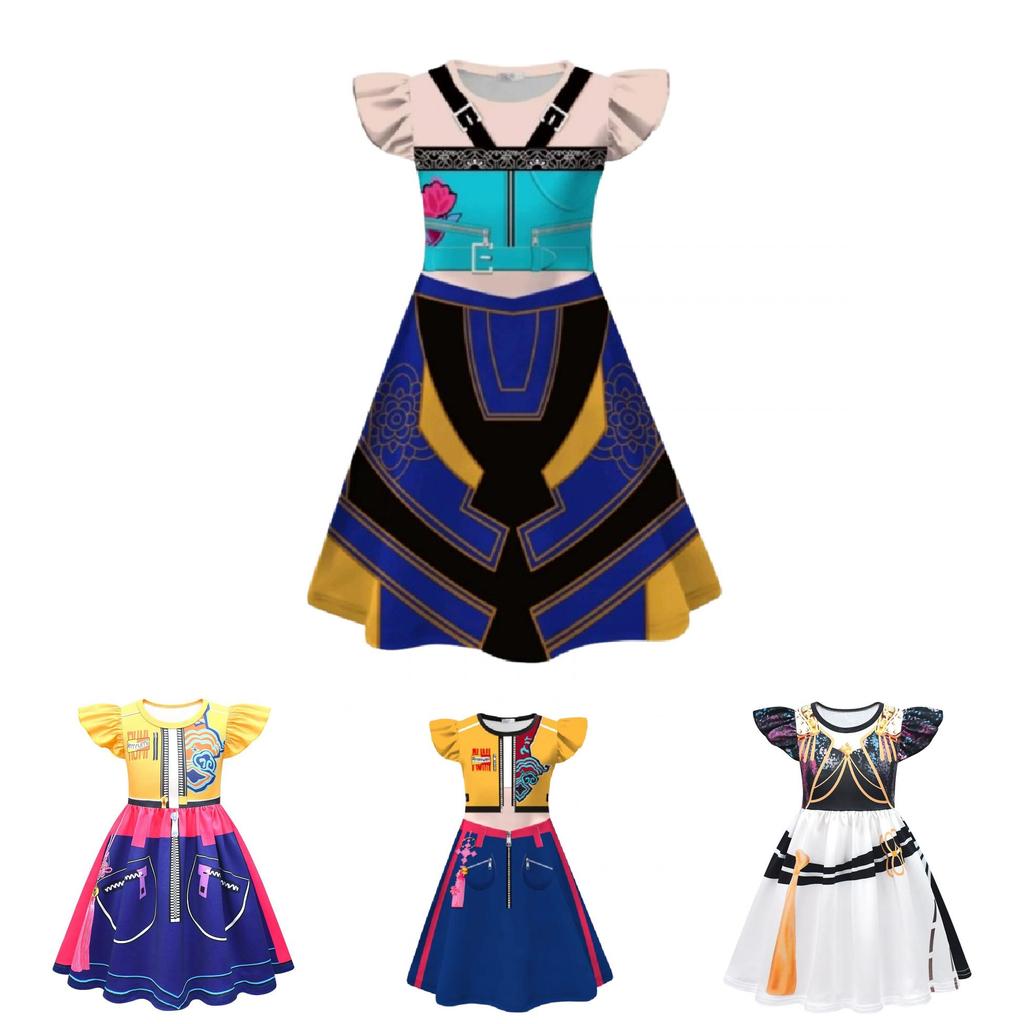 Kpop Demon Hunters Rumi Mira Zoey Kids Cosplay Dress With Flowy Sleeves And Cartoon Design For Play And Special Occasions