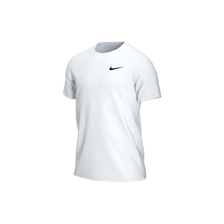 Nike T Shirts Men's White Crew Neck Moderate Straight Fit DB4230-100