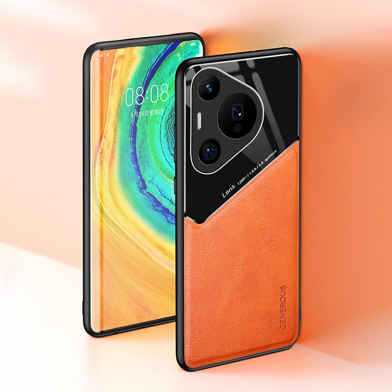 For Huawei Pura 70 Pro/Pura 70 Pro+ Case Anti-scratch PU+TPU+PC Phone Cover Support Magnetic Car Mount