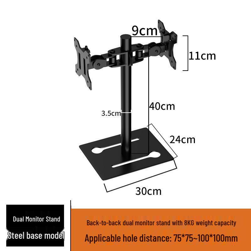 Dual Screen Rotating Monitor Stand for 14-27 Inch Displays with Adjustable Arm and Lifting Telescopic Feature