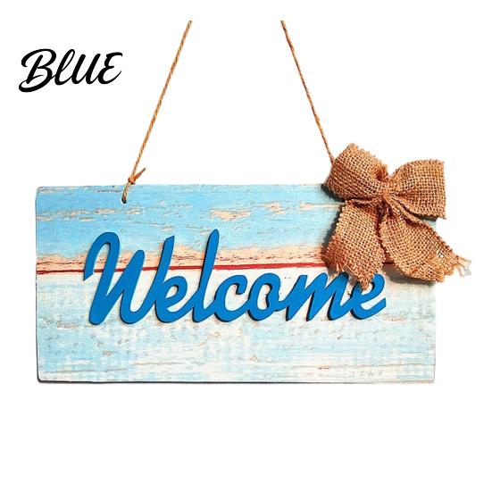 Retro Wooden Sign Welcome Decorative Sign Mediterranean Style Long-lasting Door Decoration Wall Mounted