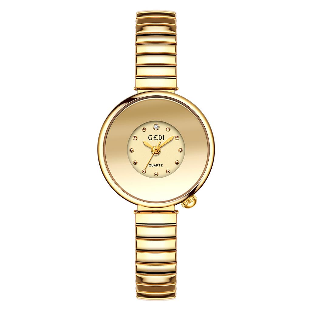 Sky Mirror Small Dial Elastic Strap Women'S Watch Niche Premium Small Women'S Quartz Watch