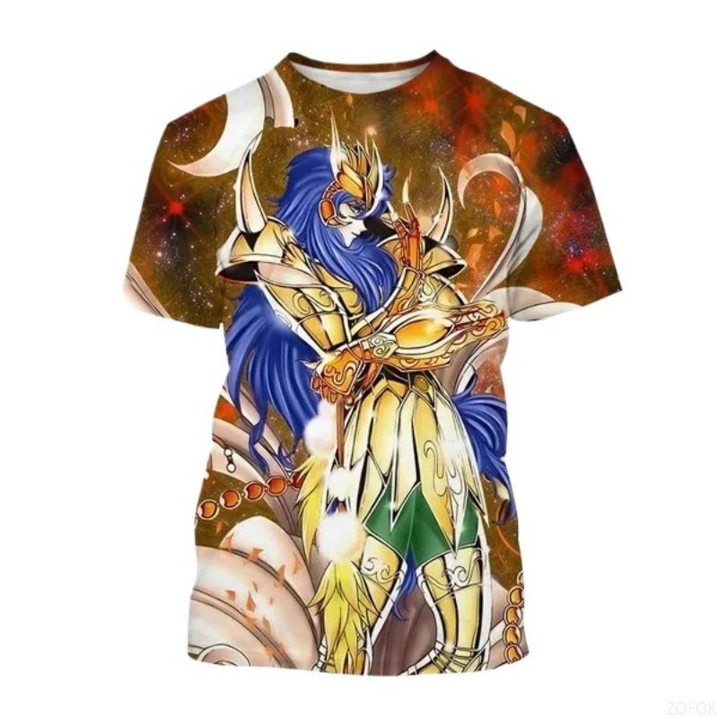 Anime Saint Seiya Bedrucktes T-Shirt 3D Kurzarm-T-Shirt Sommer Mode Harajuku Kinder Cartoon Top