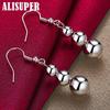 925 Sterling Silver 6 8 10mm Hollow Bead Ball Drop Earrings Jewelry
