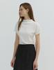 Aeskoneo Mock Neck Dolman Short Sleeve T-Shirt Ivory At5Tsf078Iv