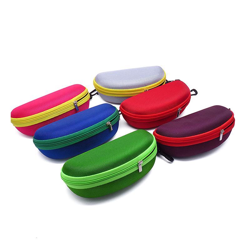 Portable Eva Glasses Case With Carabiner Hook Colorful Sunglasses Hard Cases Zipper Eyeglasses Protector Box Eyewear Accessories