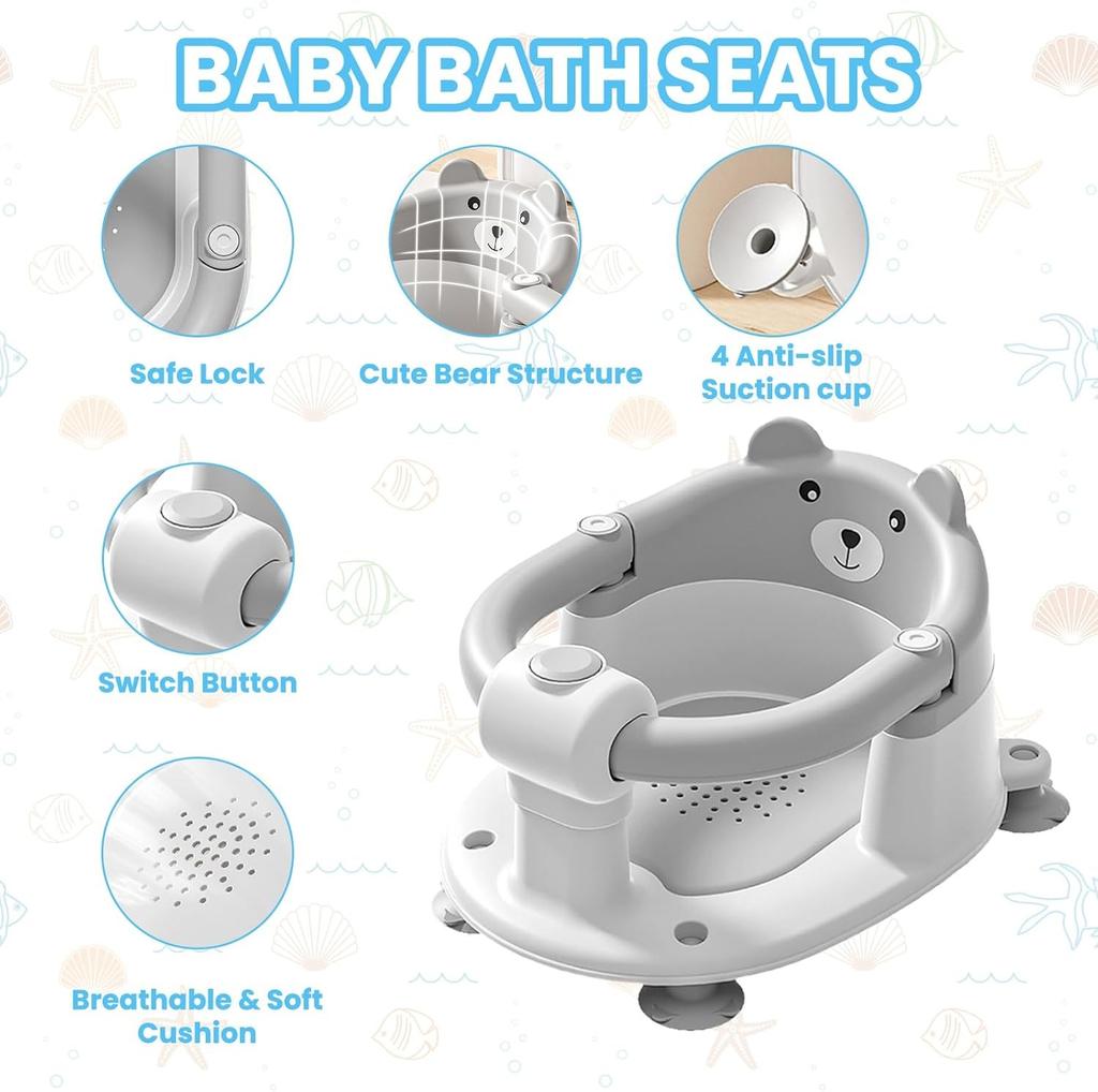 Baby Bath Seat For Babies 6 Months Plus.cute Bear Non-slip Baby Bath Chair Safe Infant & Born Bathtub Chair