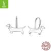 Yinziyun Dachshund Ear Cuffs: Cute S925 Sterling Silver Earrings for Women