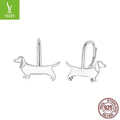 Yinziyun Dachshund Ear Cuffs: Cute S925 Sterling Silver Earrings for Women