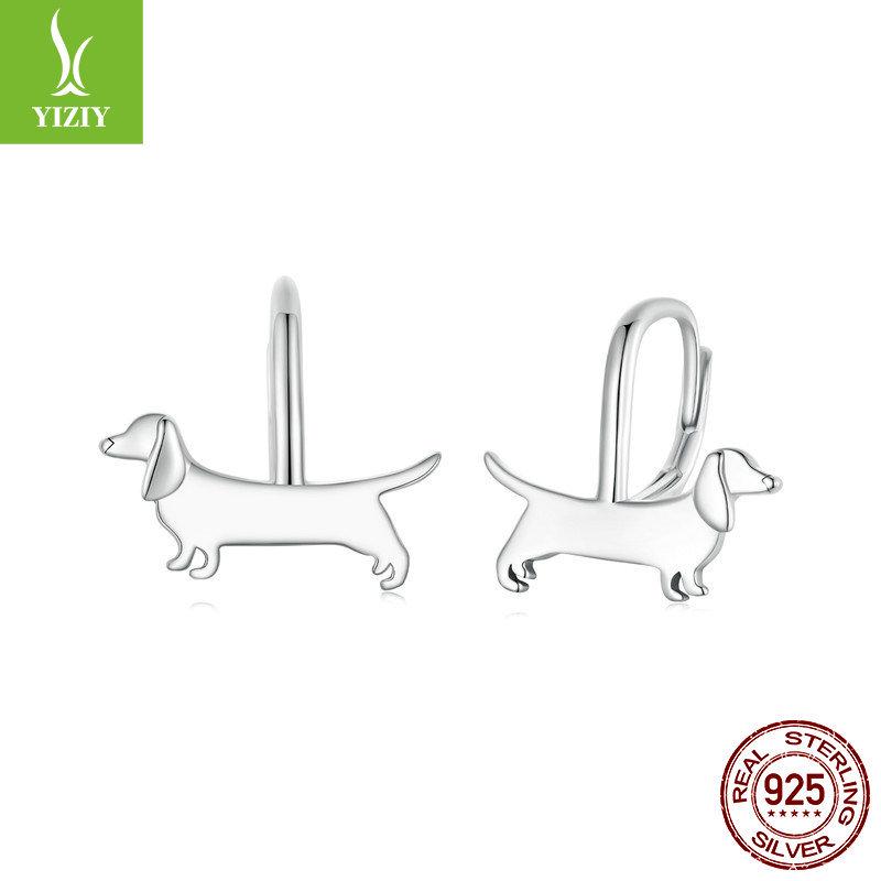 Yinziyun Dachshund Ear Cuffs: Cute S925 Sterling Silver Earrings for Women