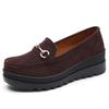 Fashion High Quality Women Shoes Light Comfort Flas Platform Shoes Metal Buckle Casual Mother Shoes Wedge Women Loafers