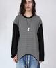 Holpeipeo Striped Six-Way Loose Top (Black)