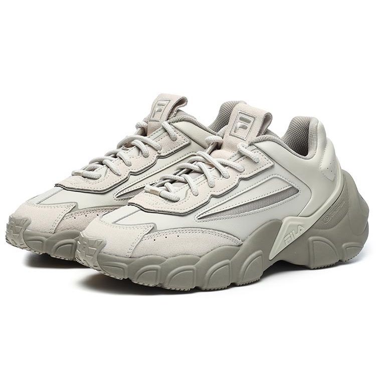 Fila Smasher Fabric Synthetic Leather Suede Comfort Low-Top Lifestyle Sneakers Women Sneakers Beige F12W241117FMB