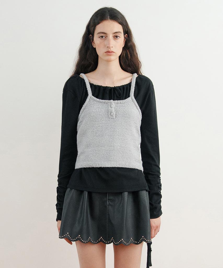 SINOON Glow Knit Bustier (Grey)