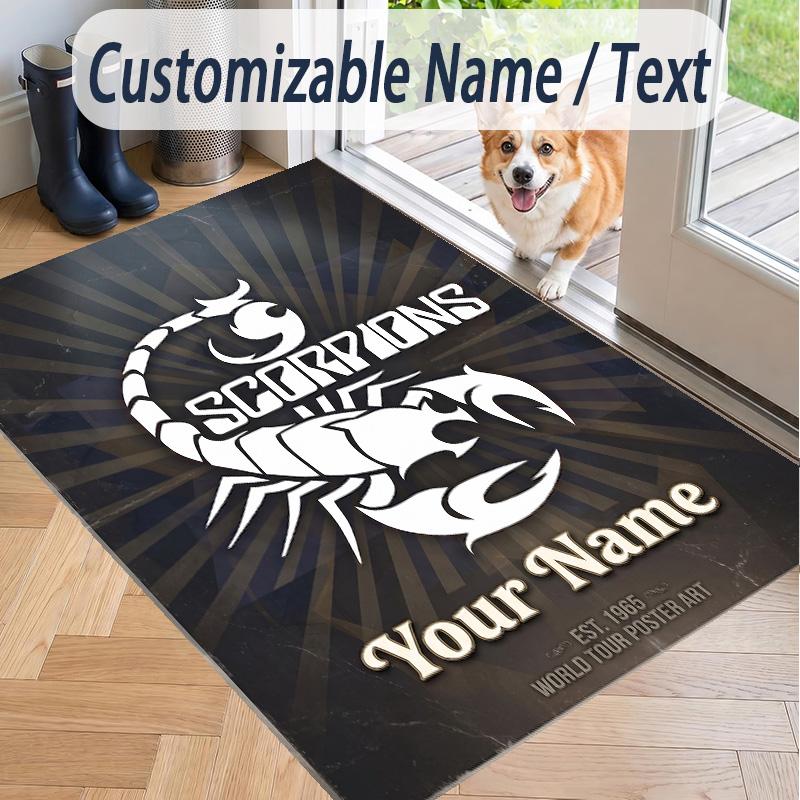 Custom Text Printed Rug Scorpions Non Slip Floor Carpet For Home Room Decor