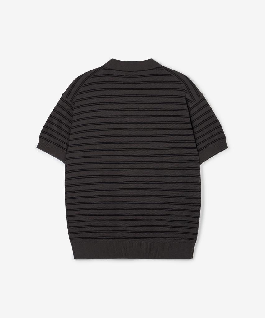 Tienjiti W Striped Polo Washable Knit (Greyish Brown) Tnsw6E202W2