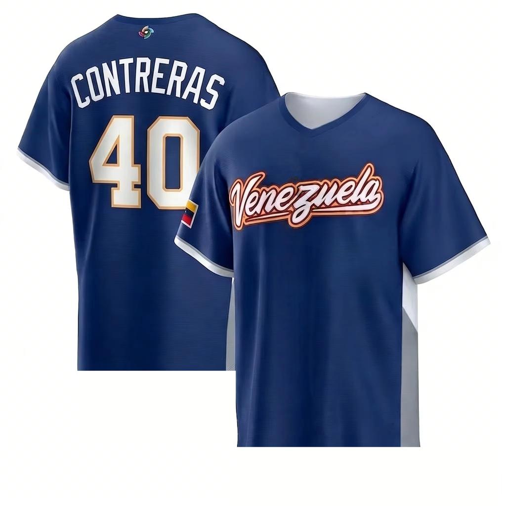 2026 Druk 3D Wenezuela Męski T-shirt z Nadrukiem Letni Krótki Rękaw Luźny Oddychający Casualowy Sportowy Koszulka Baseballowa