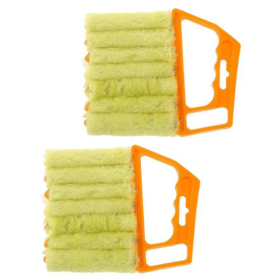 

2 шт. Щетка для чистки автомобиля, эргономичная ручка, мягкий корпус, многоразовая щетка для мытья окон, инструмент для чистки автомобиля и дома жёлтый