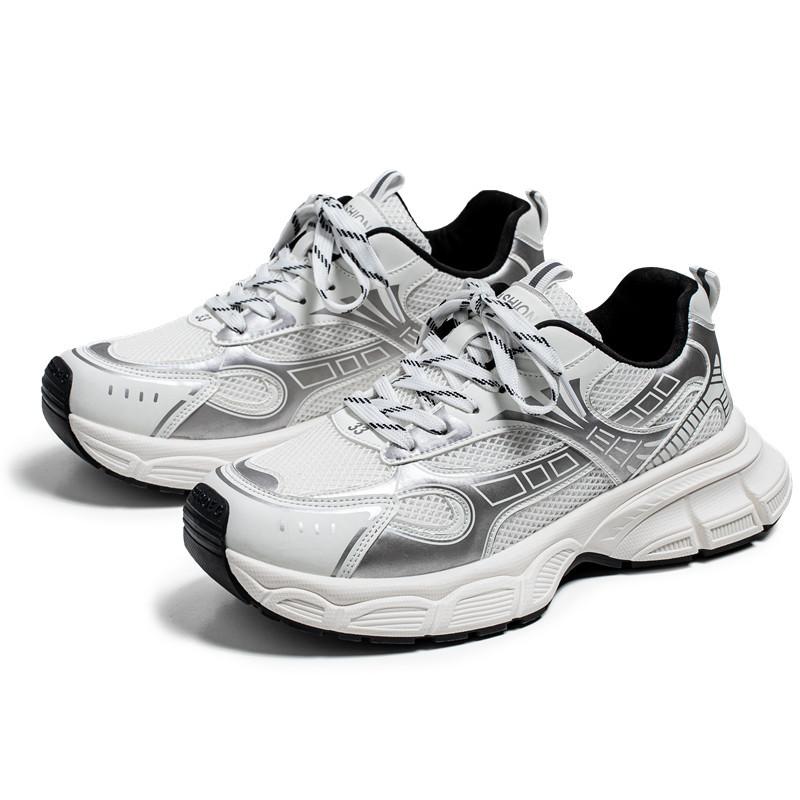 2025 summer men's mesh platform dad shoes fashion trend versatile sports shoes trendy casual young men's shoes