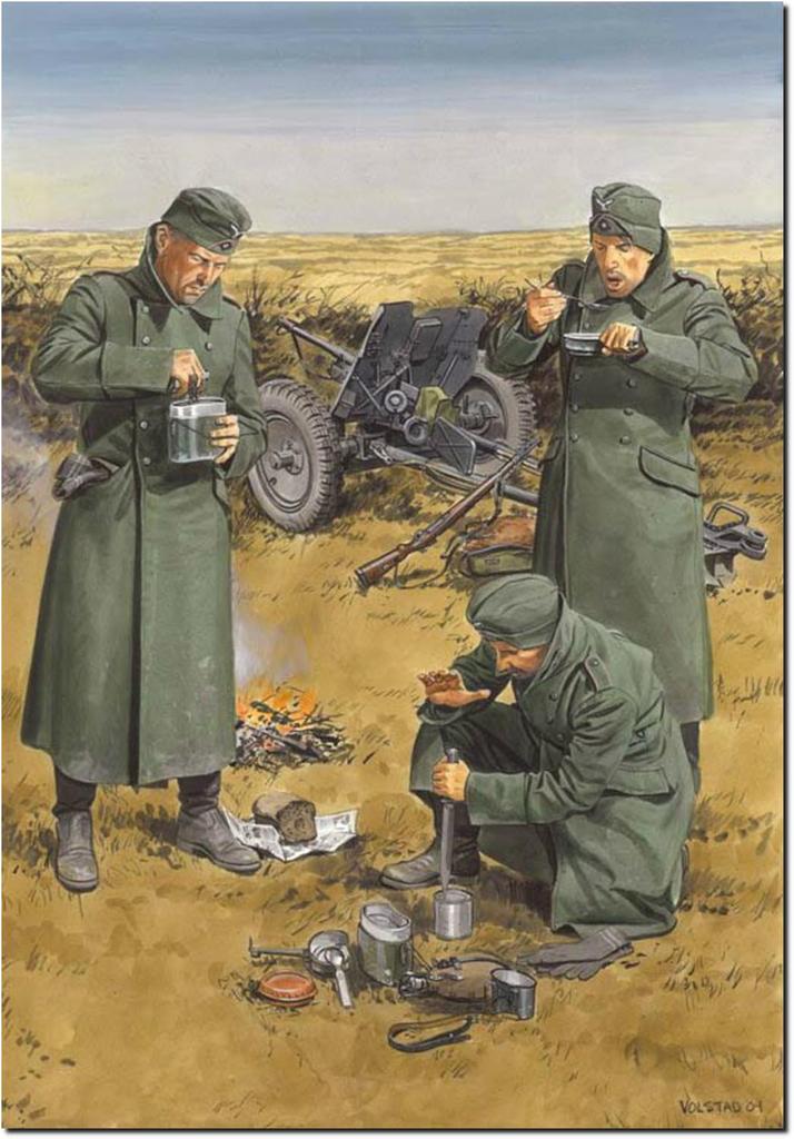 Platz Dragon 1/35 WWII German Anti-Tank Artillery with 3.7cm Pak 35/36 Anti-Tank Gun (It's Dinner Time!) Plastic Model Kit DR6697 (Person)