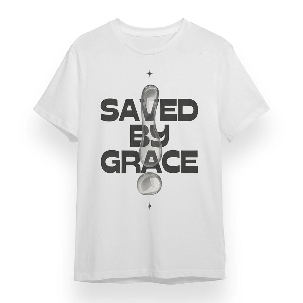

Women s T-shirt With Saved By Grace Graphic Unisex White Cotton Oversize Tee 4XL