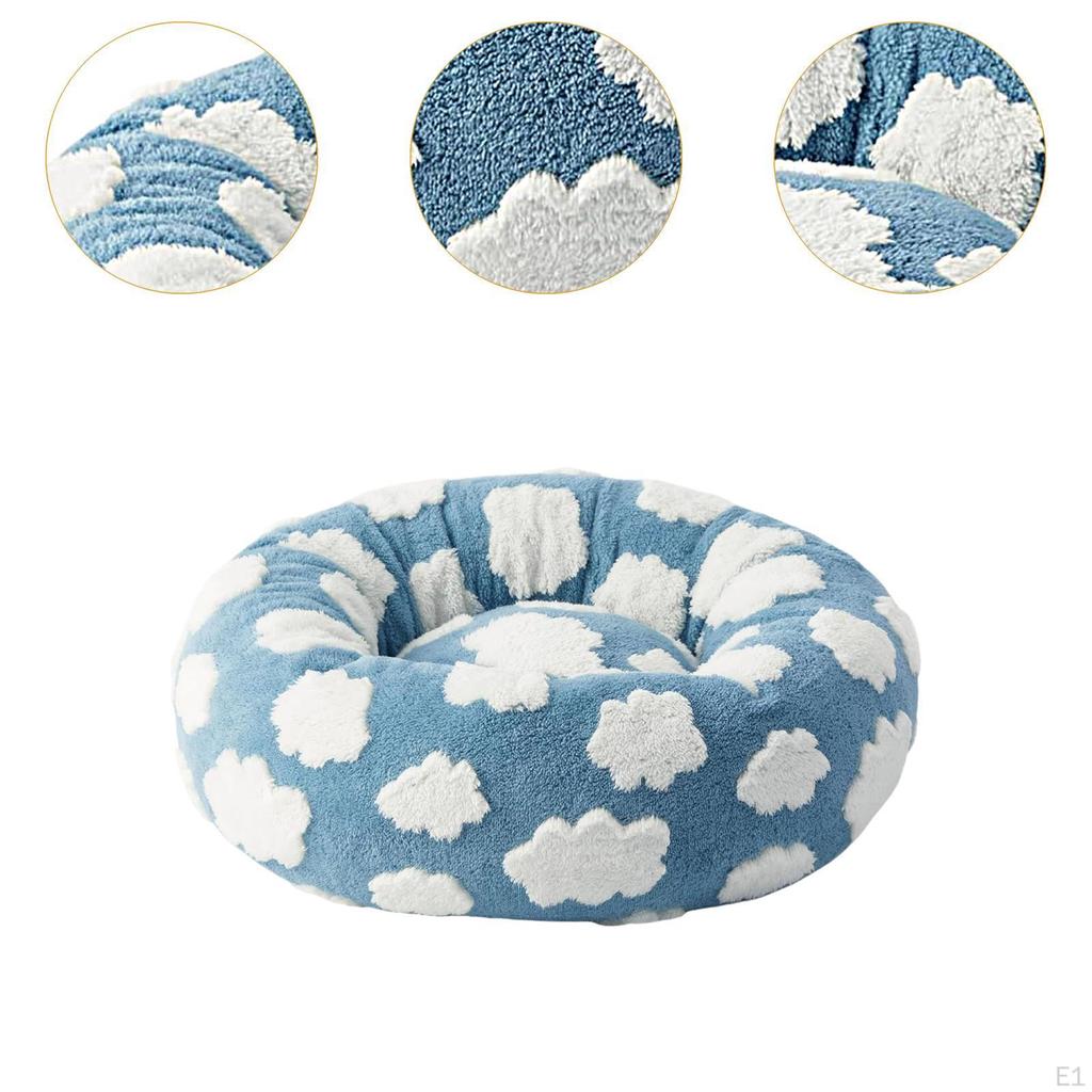 Circular Bed for Cats and Dogs with Easy-Clean Cover Secure Base Indoor Use