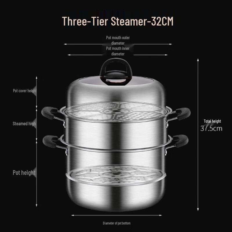 Ganglaimei Stainless Steel Multi-Layer Steamer Pot