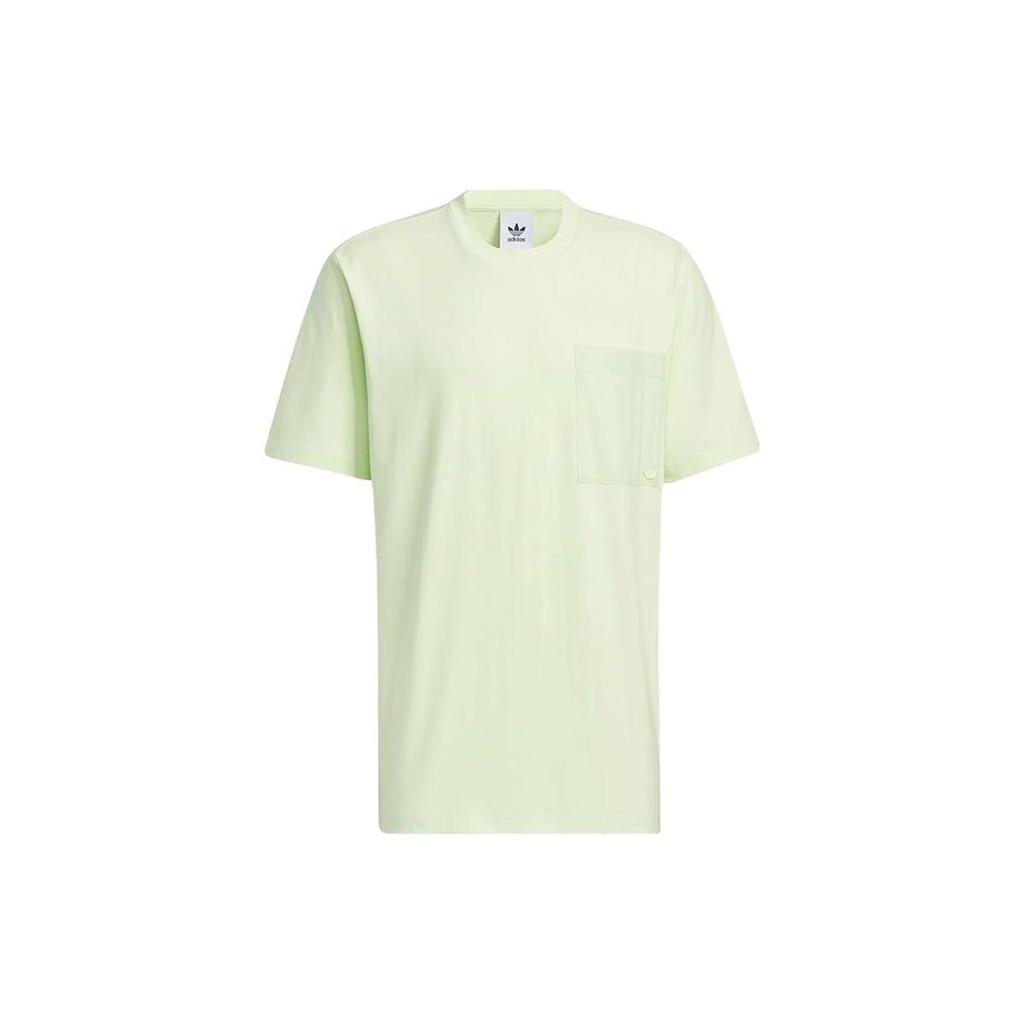 Adidas Originals Pure Color Pocket Casual Round Neck Short Sleeve T-Shirt Men Tops Green HM8009
