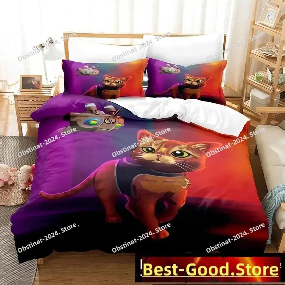 Fashion Stray Game Cat Momo Bedding Set Printed Bed Set With Pillowcase Bed Duvet Cover Soft Single Double Queen Super King Size