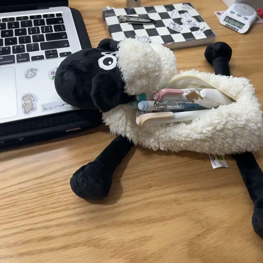 Shaun The Sheep Plush Pencil Case Soft Animal Storage For Students And Kids