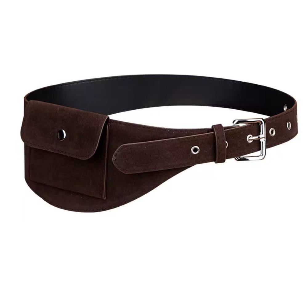 

PU Women Waist Bag Wide Women Belt Bag Fashion Waistband Dress Corsets кофейный