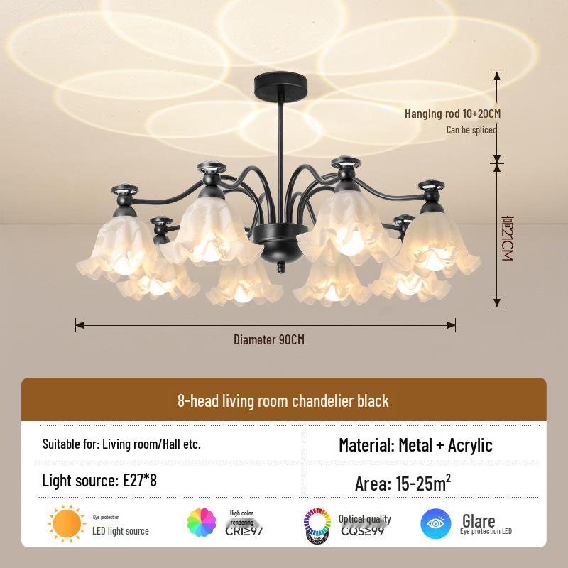 2026 Retro Mid-Century Chandelier: American Countryside Style for Living Room, Bedroom, Dining Room, or Hall