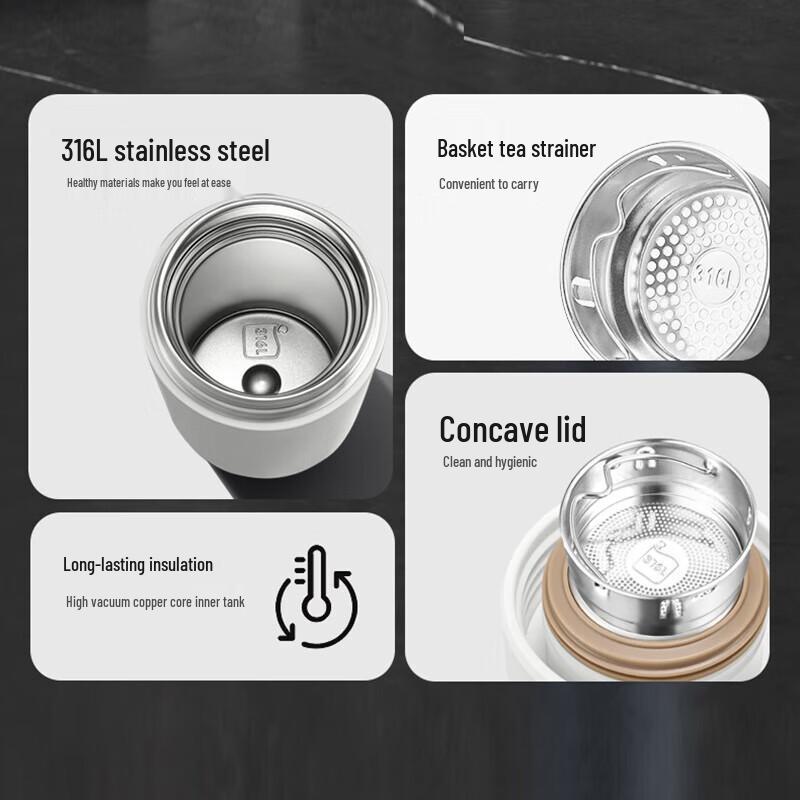 SUPOR 316L Stainless Steel Insulated Tea Mug