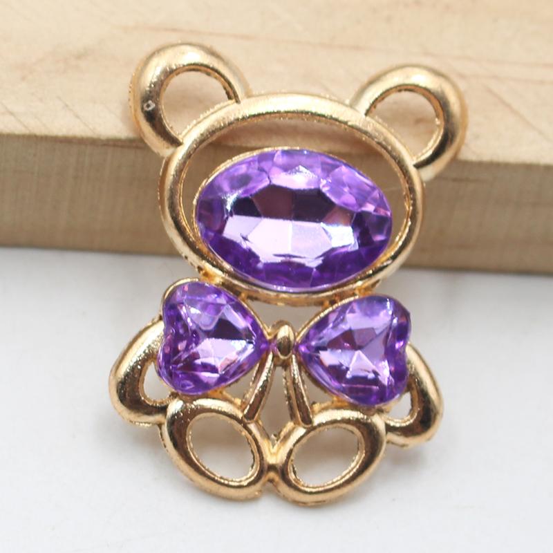 10pcs25 * 30MM Fashionable And Cute Alloy Teddy Bear DIY Accessories Hair Accessories Cartoon Phone Case Hole Shoe Accessories