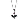 Gothic Red Crystal Vampire Black Bat Pendant Necklace for Women Halloween Party Satanic Pagan Witchcraft Jewelry Accessory Gifts